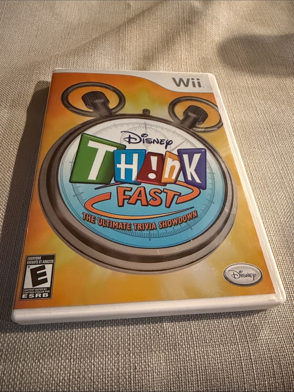 Disney Think Fast Wii Game — Yellow & Blue Cover Artwork